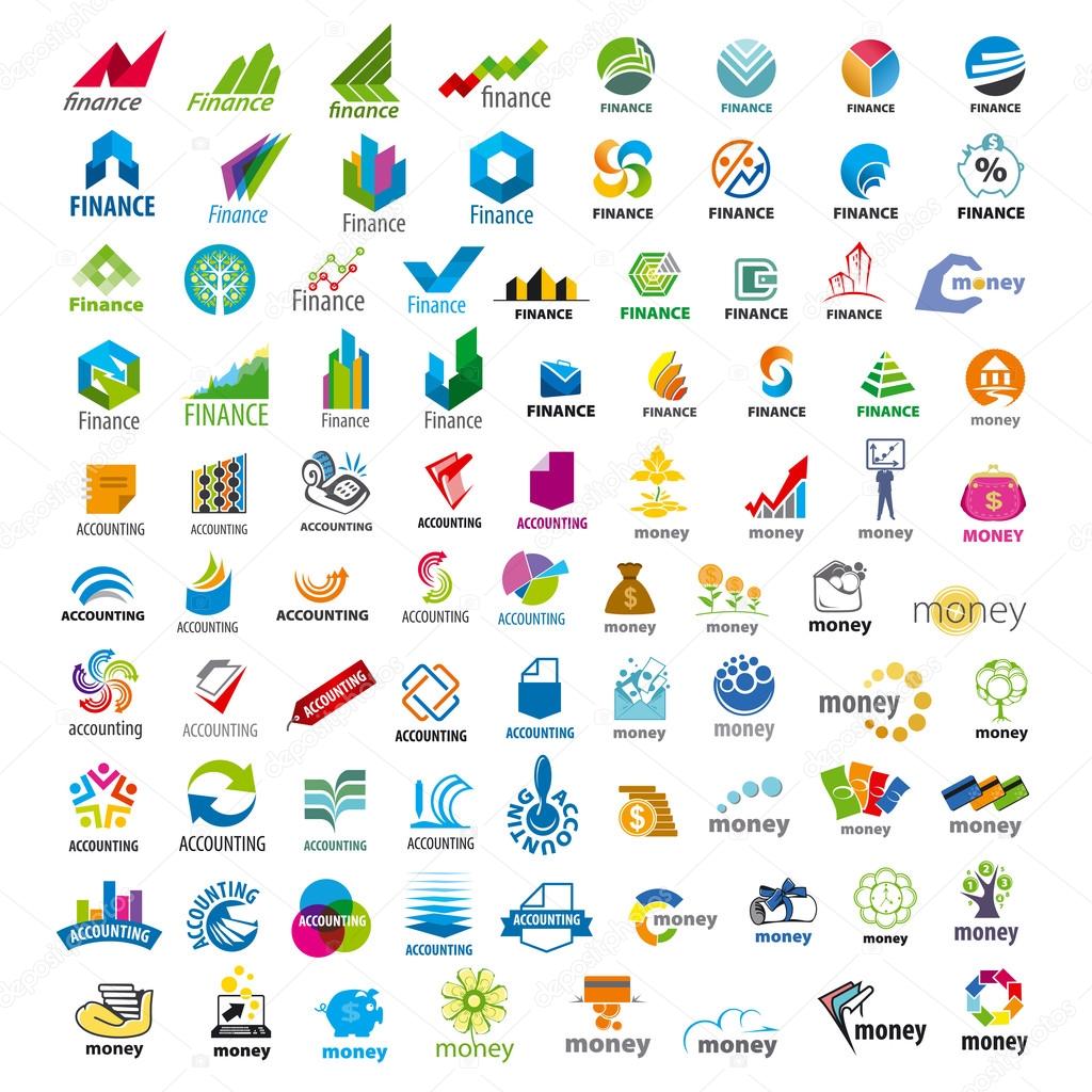 Large set of vector logos Finance