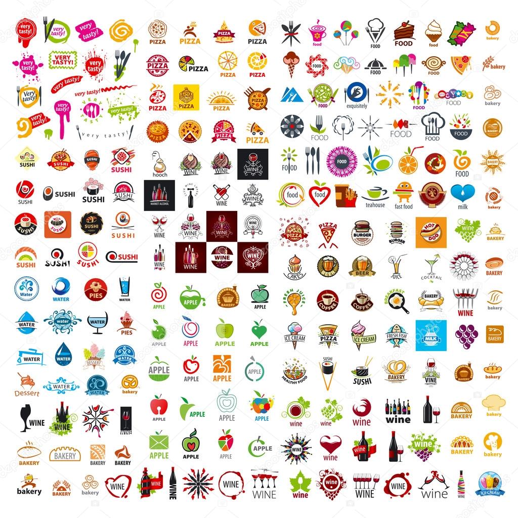 Biggest collection of vector logo design food and beverages