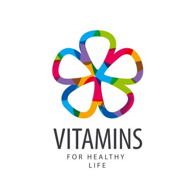 vektör logo vitaminler renkli çiçek