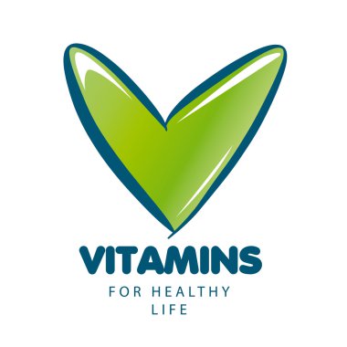 Yeşil kene ile vektör logo vitamin