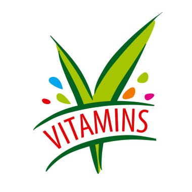 vektör logo vitaminler yeşil yaprakları
