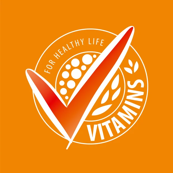 Vektorové logo vitamíny na oranžovém pozadí — Stockový vektor