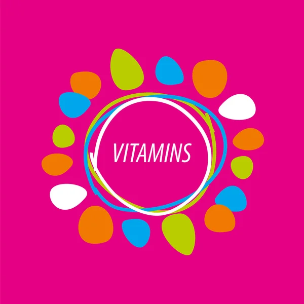 Vector logo abstracto color vitaminas — Vector de stock