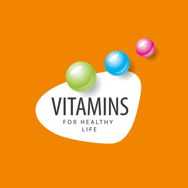 Logo vettoriale colorato vitamine rotonde — Vettoriale Stock
