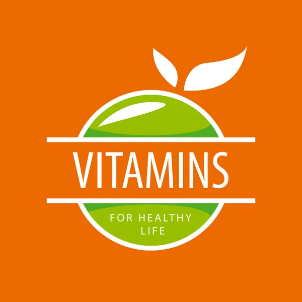 Vector logo vitaminas manzanas verdes — Archivo Imágenes Vectoriales