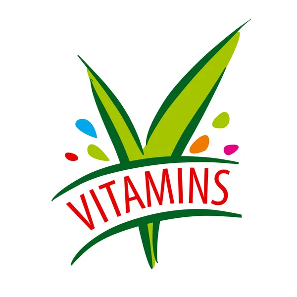 Vektorové logo vitamíny zelené listy — Stockový vektor