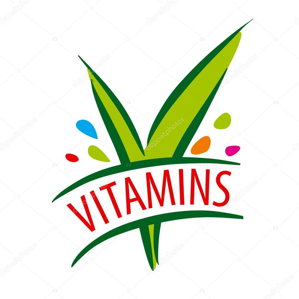Vector logo vitamins green leaves