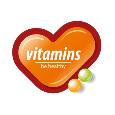 logo turuncu onay işareti vitaminler vektör