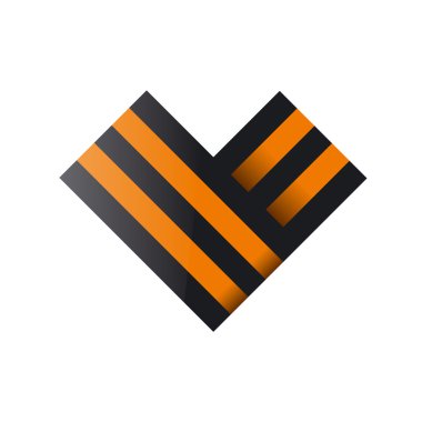 logo St George şerit kalp şeklinde vektör