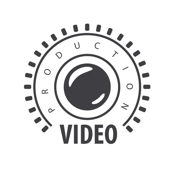 Wektor logo obiektywu i film w kole — Wektor stockowy