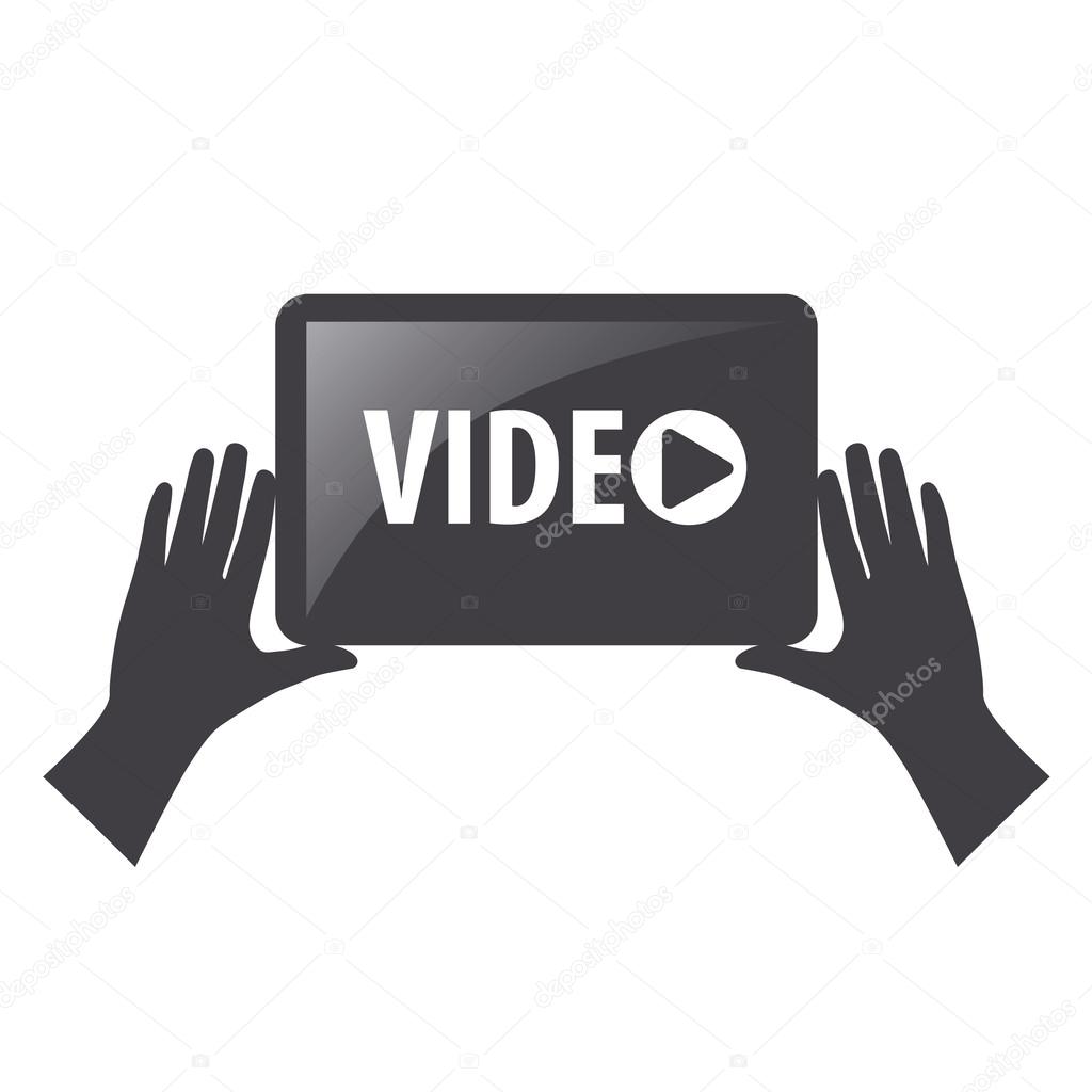 vector logo view video in the hands 
