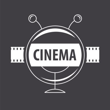 vektör logo monitör ile anten ve bir film