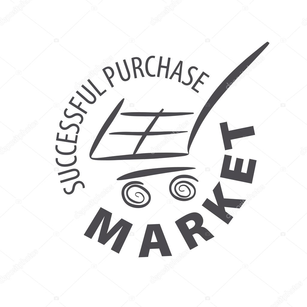 Vector logo shopping cart in a store