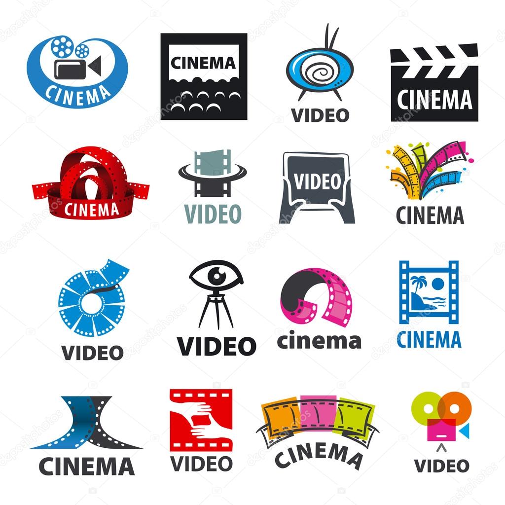 Large set of vector logos for video production
