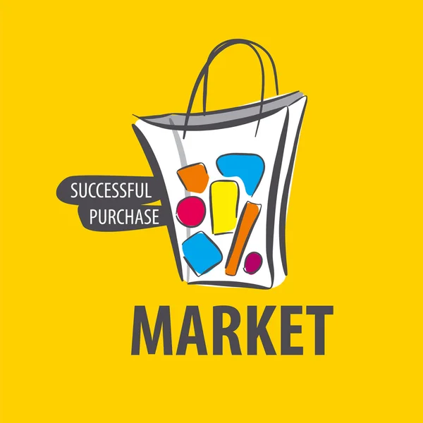 Logo wektor malowane torba na żółtym tle — Wektor stockowy