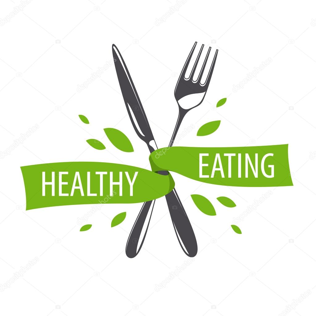 vector logo fork and knife for a healthy diet