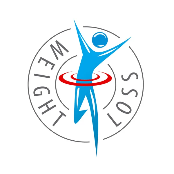 Logo vettoriale uomo in esecuzione per la perdita di peso — Vettoriale Stock