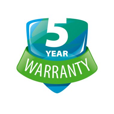 vector logo shield 5-year warranty clipart