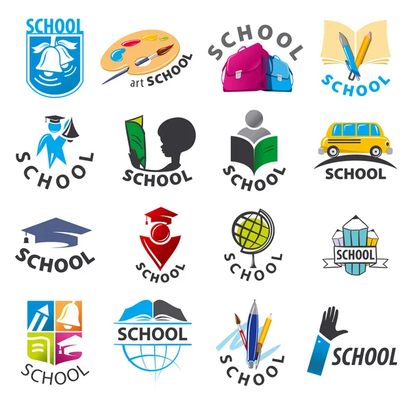 Große Menge von Vektor-Logos Schule — Stockvektor