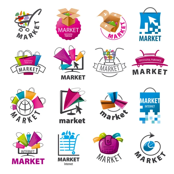 Plus grande collection de logos vectoriels pour le marché — Image vectorielle