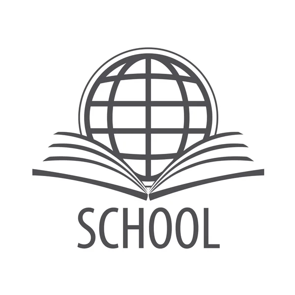 Ανοιχτό βιβλίο λογότυπο φορέα και globe — Διανυσματικό Αρχείο