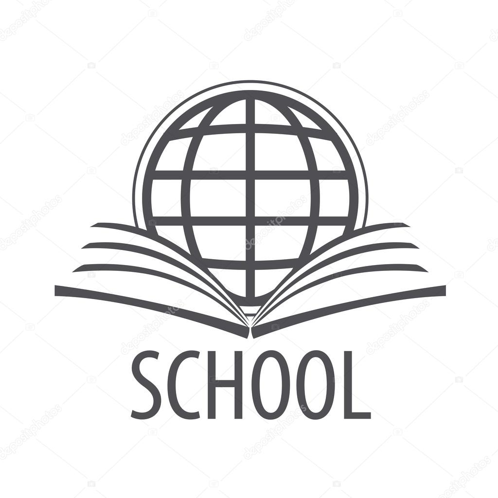 vector logo open book and globe