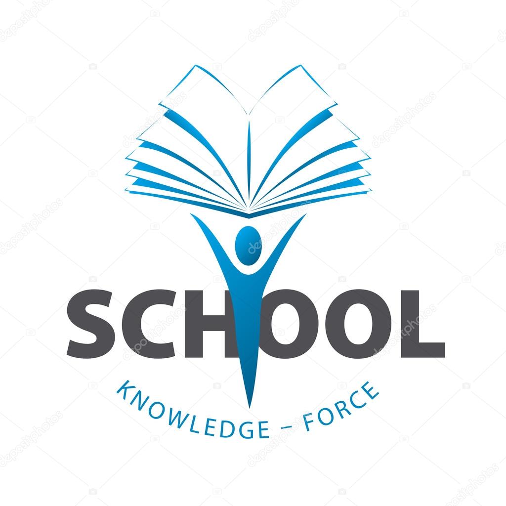 Vector logo man holding a book