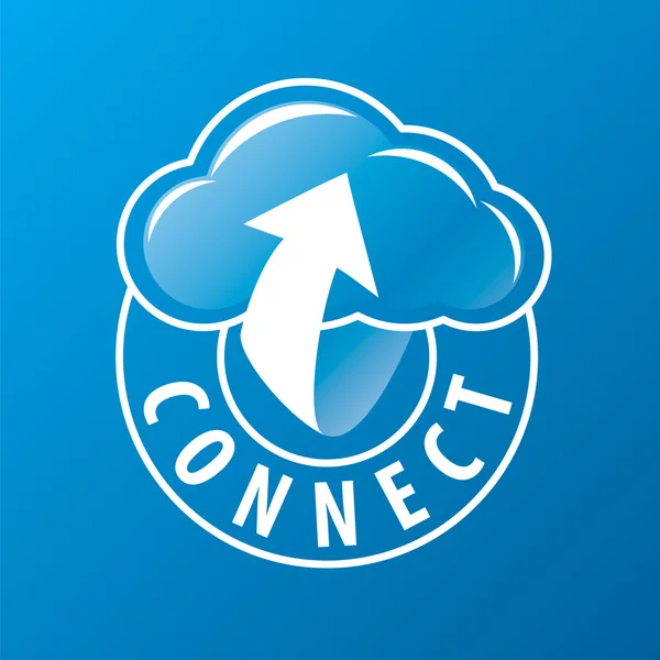 Logo vectoriel connectivité nuage et flèche — Image vectorielle