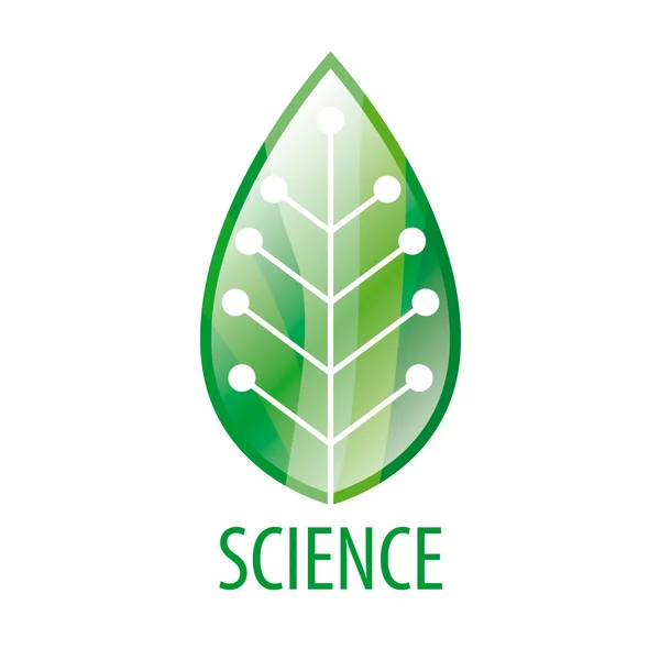 Çip vektör logo yeşil yaprak — Stok Vektör