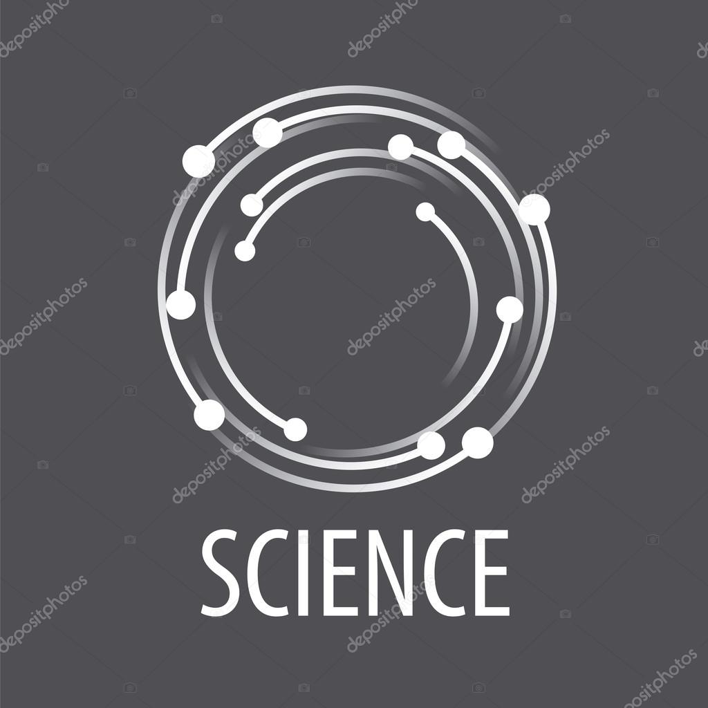 Vector logo atoms are flying around