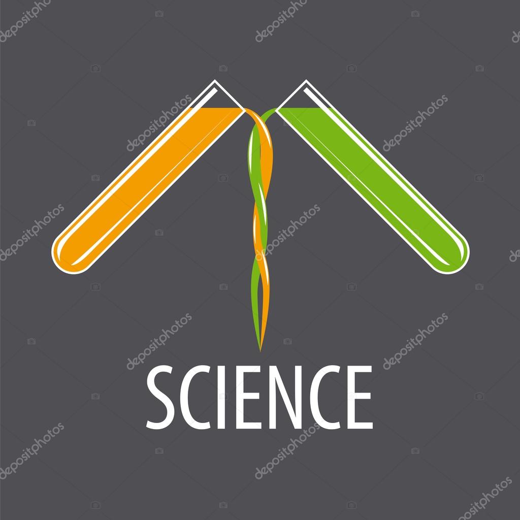 Vector logo two beakers with liquids — Stock Vector © artbutenkov 75407223