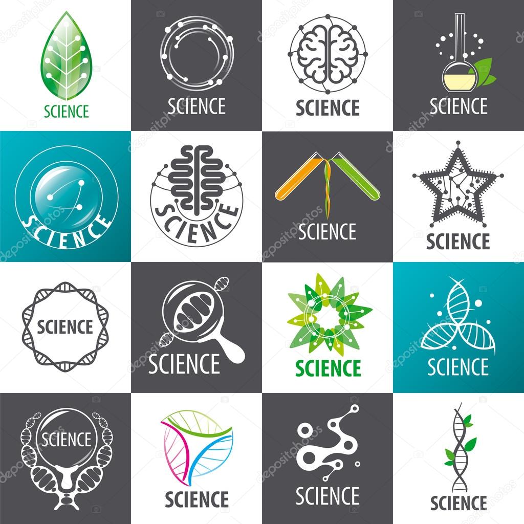 Large set of vector logos Science