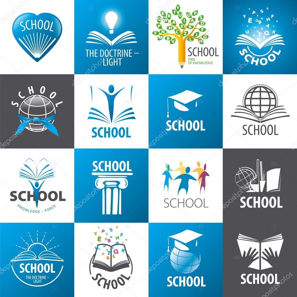 Large collection of vector logos School
