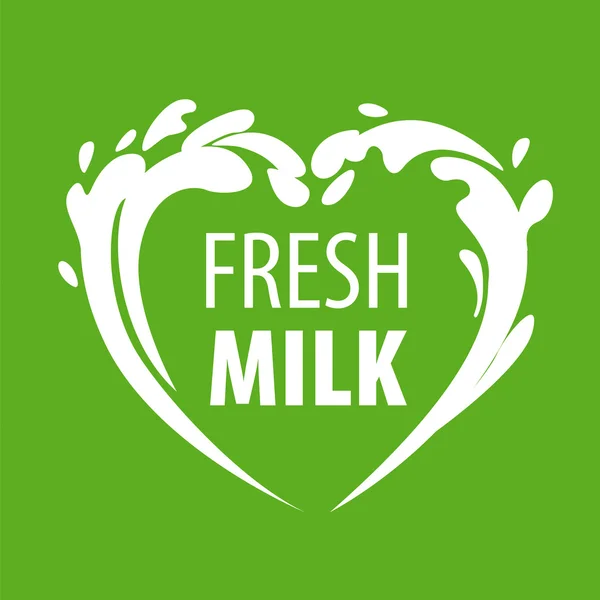 Vektor logo stänk av mjölk i form av hjärta — Stock vektor