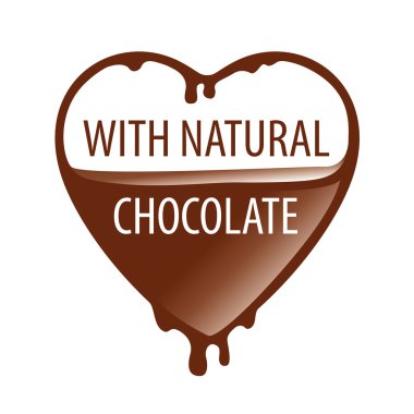 vector logo heart with natural chocolate