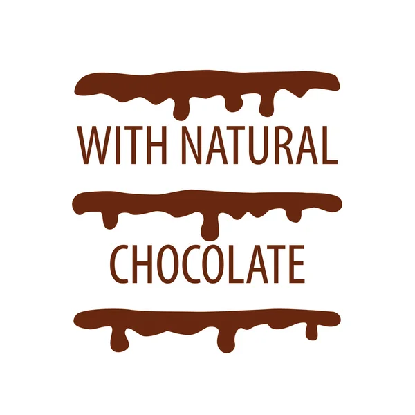 Pastel de logotipo de vector con chocolate natural — Vector de stock