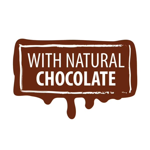 Vector logo printing for natural chocolate — Stock Vector
