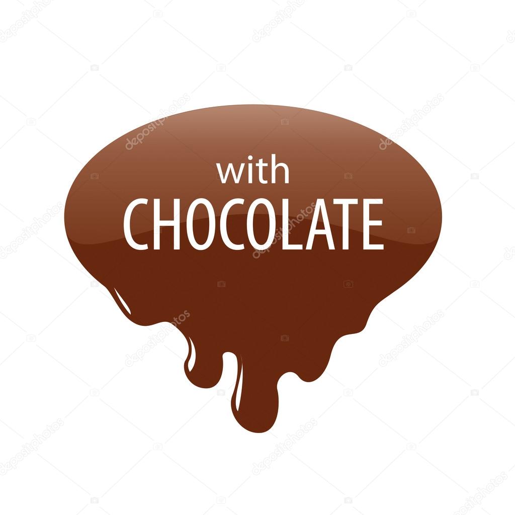 Vector logo drops of melted chocolate