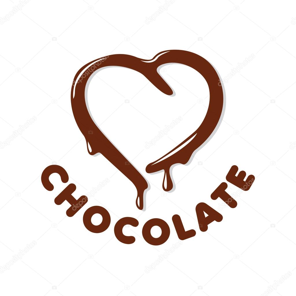 Vector logo chocolate in a heart shape