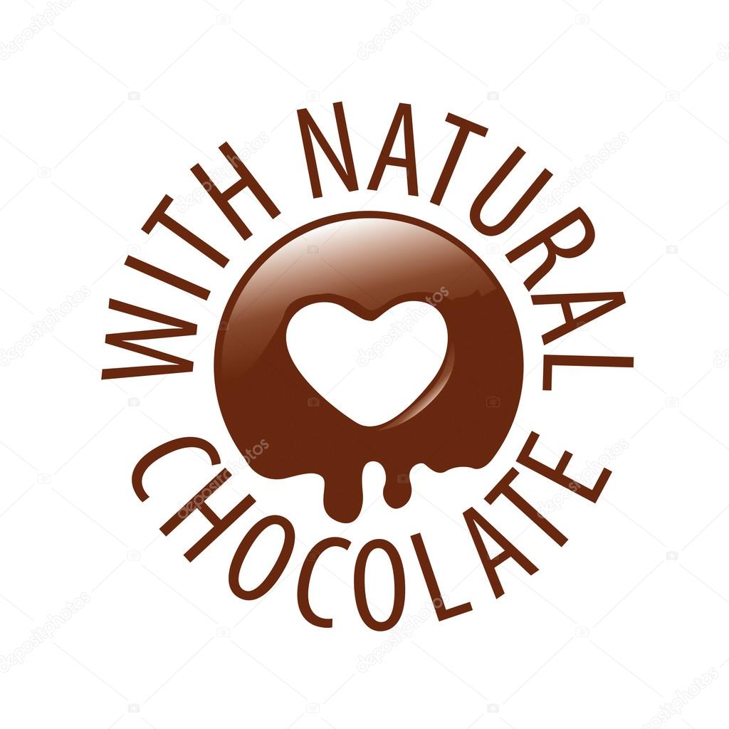 Vector logo chocolate in a heart shape for labels