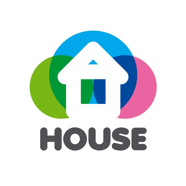 Vector logo house on a background of colorful circles — Stockvector