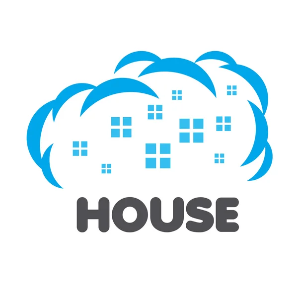 Vector logo windows of houses in the clouds — Stockvector