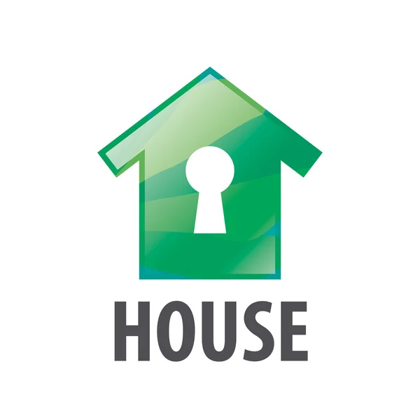 Vector logo green house and keyhole — Stockvector