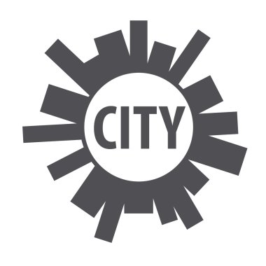 Round vector logo city of the planet