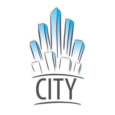 vector logo city in the form of crystals