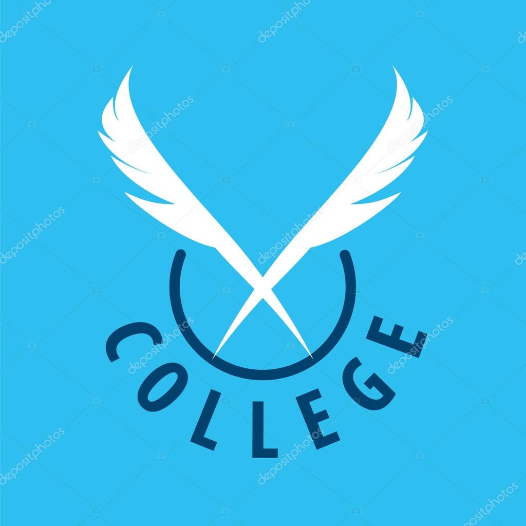 Abstract vector logo pens for college