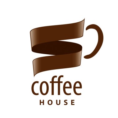 vektör logo fincan kahve bant şeklinde