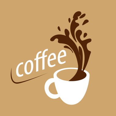 vector logo cup of coffee and splashes clipart