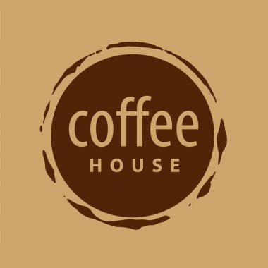 vektör logosu baskı kahve yuvarlak