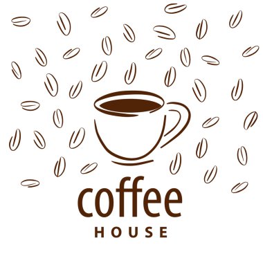 vektör logo Kupası ve kahve çekirdekleri